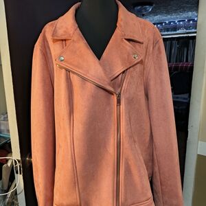 Women's Pink Faux Suede Jacket